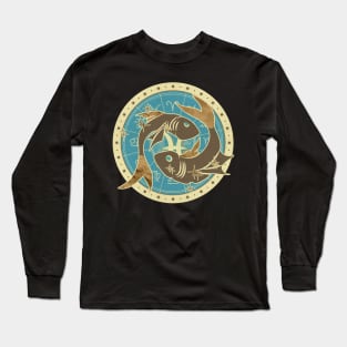 Vintage Pisces Zodiac Art Long Sleeve T-Shirt